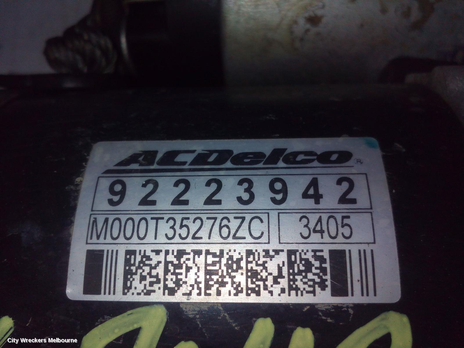 HOLDEN COMMODORE STARTER, 3.6, LFX/LWR, VF, 05/2013 - 12/2017