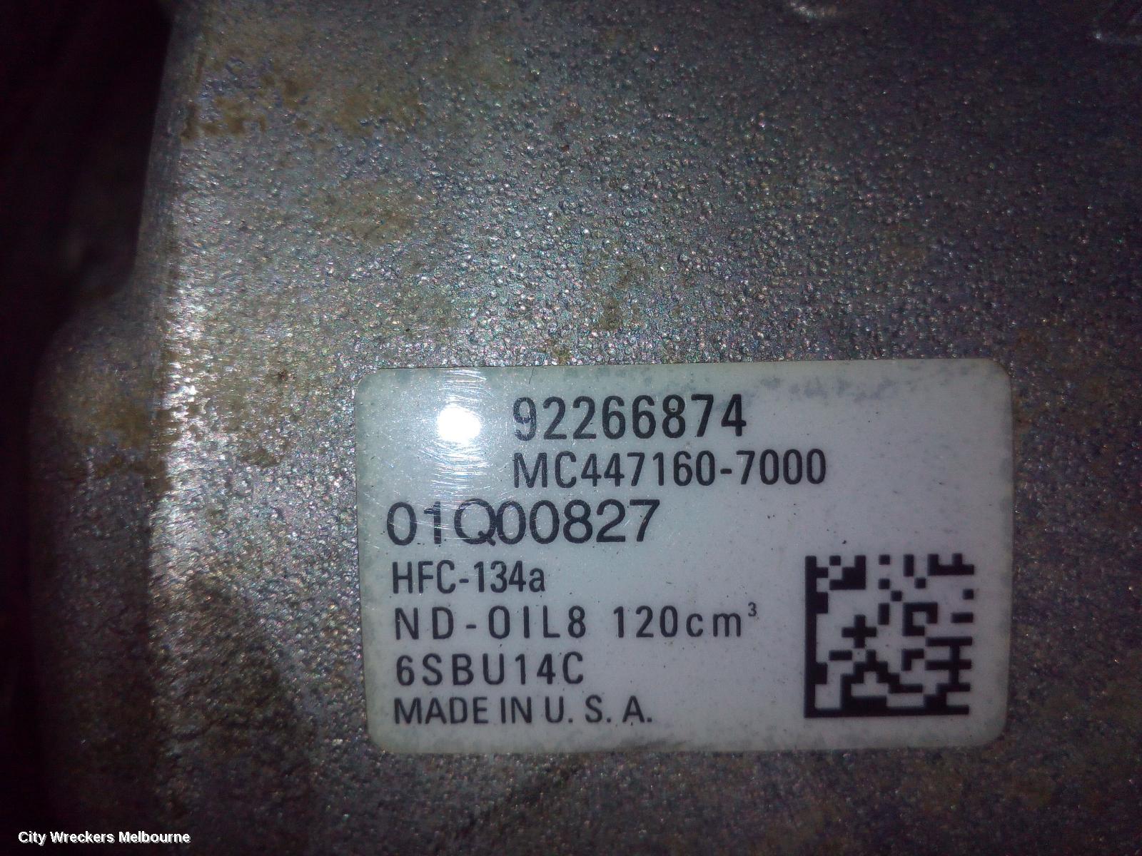 HOLDEN COMMODORE A/C COMPRESSOR, VF, 3.6, 05/2013 - 12/2017