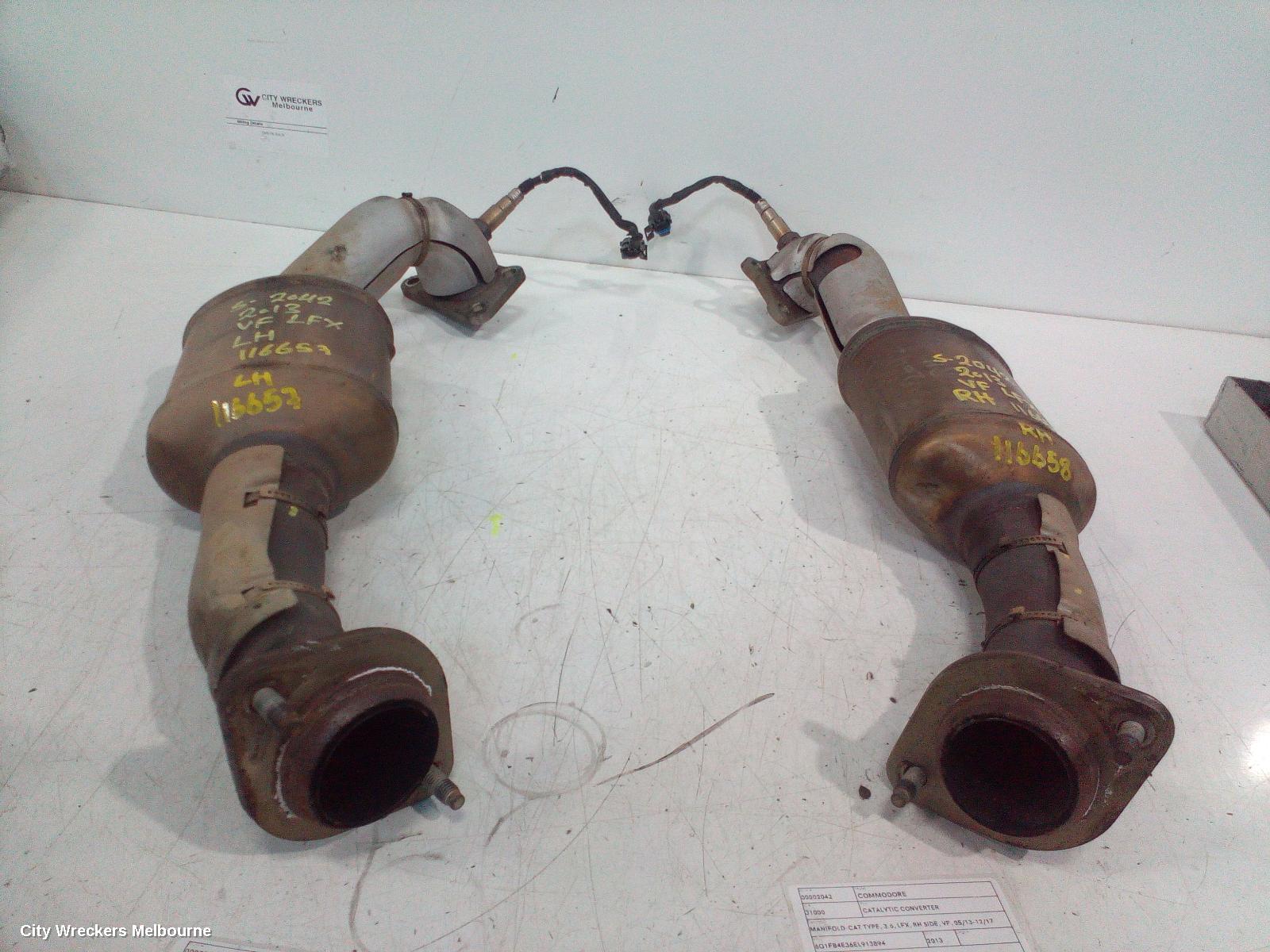 HOLDEN COMMODORE CATALYTIC CONVERTER, MANIFOLD-CAT TYPE, 3.6, LFX, RH SIDE, VF, 05/2013 - 12/2017