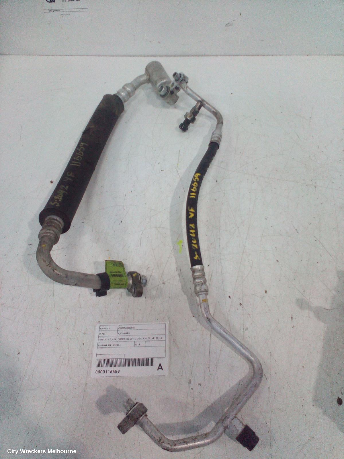HOLDEN COMMODORE A/C HOSES, PETROL, 3.6, LFX, COMPRESSOR TO CONDENSER, VF, 05/2013 - 12/2017