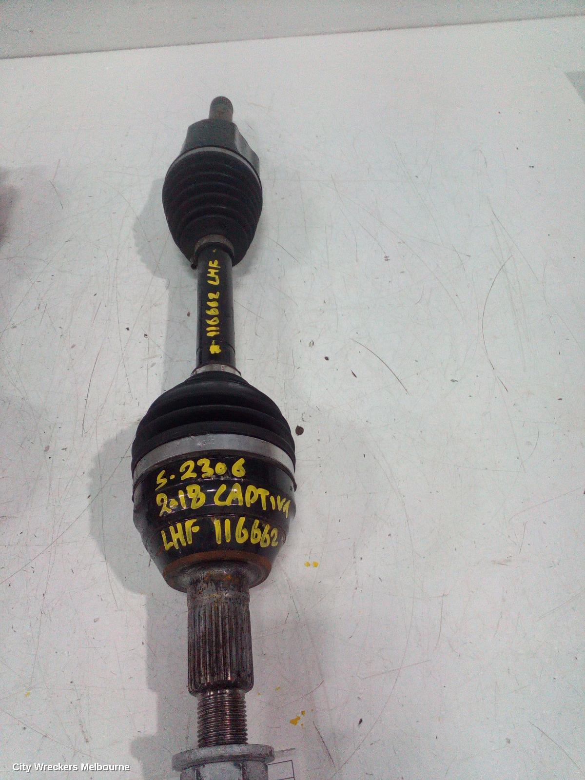 HOLDEN CAPTIVA LEFT DRIVESHAFT, FRONT, AUTO T/M, PETROL, 3.0, CG, 01/2011 - 06/2018