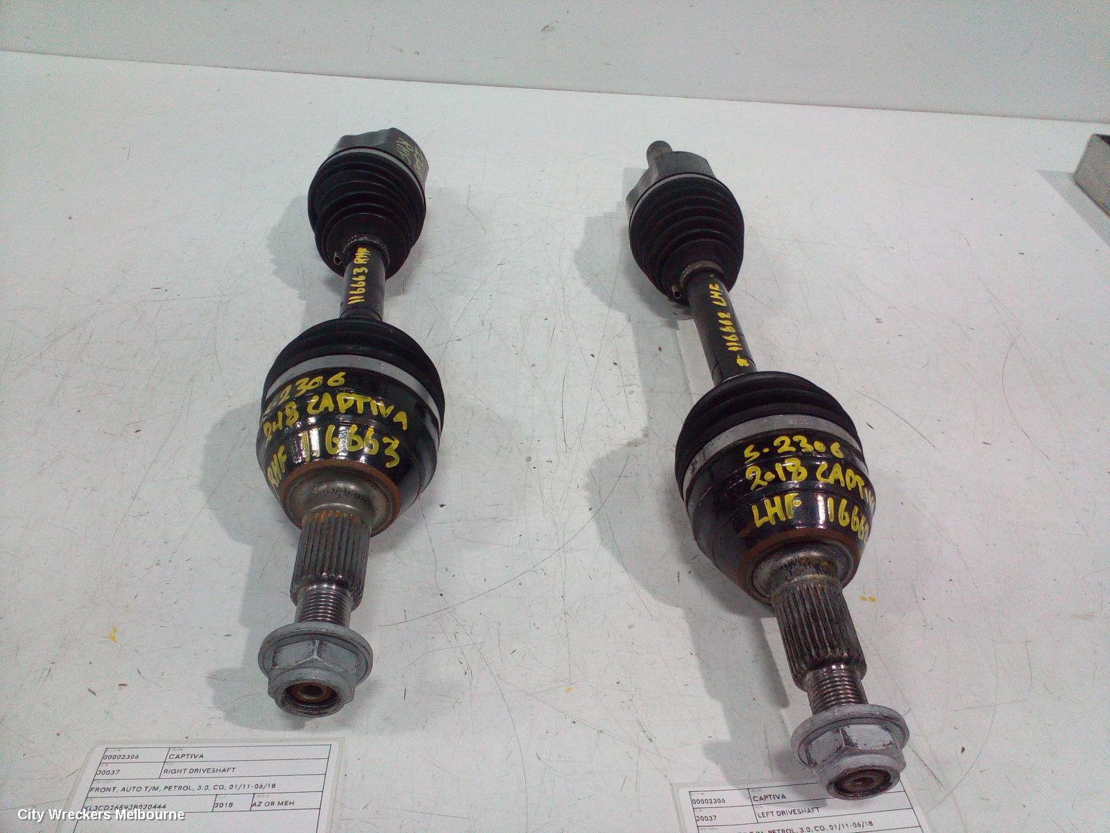 HOLDEN CAPTIVA LEFT DRIVESHAFT, FRONT, AUTO T/M, PETROL, 3.0, CG, 01/2011 - 06/2018
