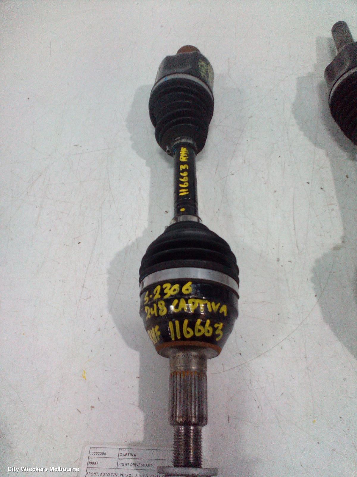 HOLDEN CAPTIVA RIGHT DRIVESHAFT, FRONT, AUTO T/M, PETROL, 3.0, CG, 01/2011 - 06/2018