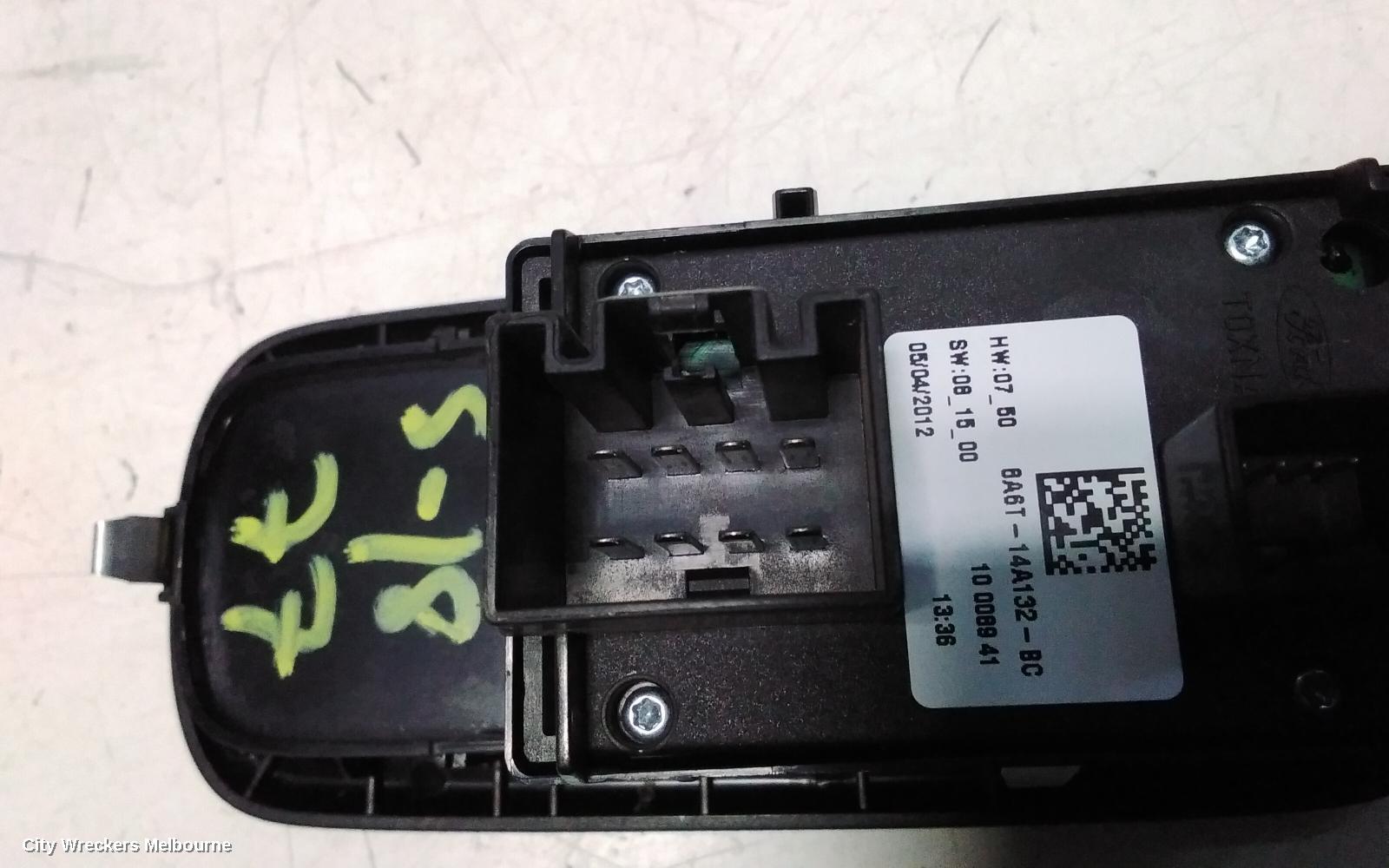 FORD FIESTA PWR DR WIND SWITCH, RH FRONT (MASTER SWITCH), 3DR HATCH, WS, 07/2008 - 12/2012