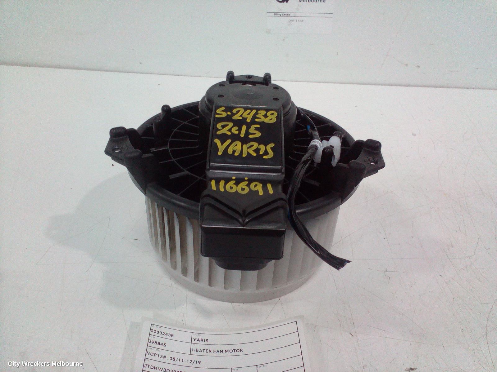 TOYOTA YARIS HEATER FAN MOTOR, NCP13#, 08/2011 - 12/2019