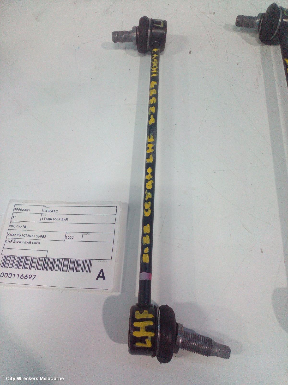 KIA CERATO STABILISER BAR, BD, 04/2018 - 09/2024