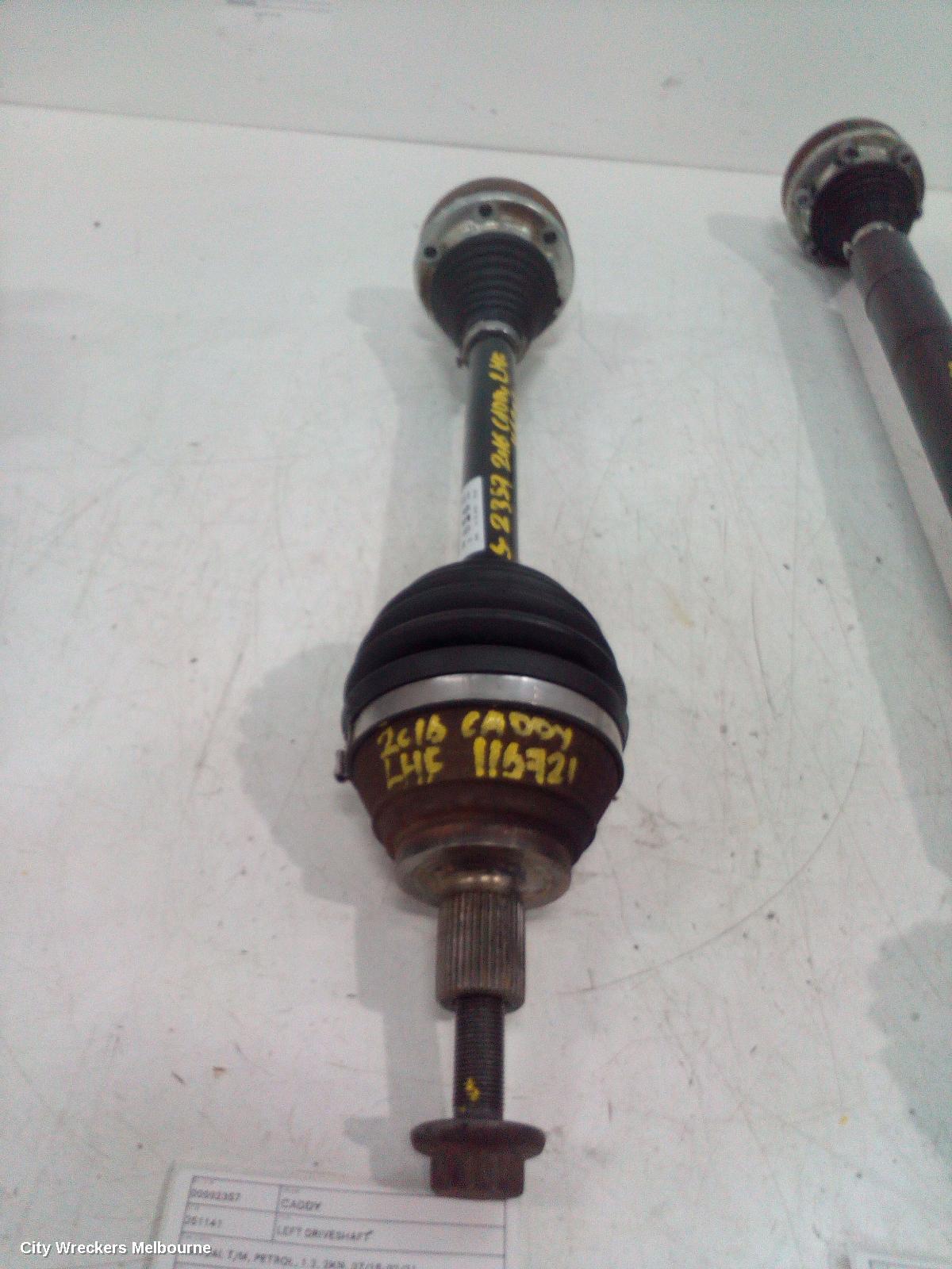VOLKSWAGEN CADDY LEFT DRIVESHAFT, MANUAL T/M, PETROL, 1.2, 2KN, 07/2015 - 02/2021