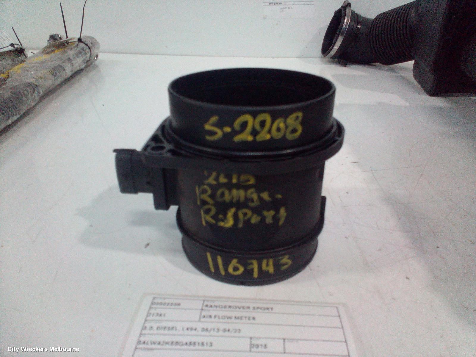LAND ROVER RANGEROVER SPORT AIR FLOW METER, 3.0, DIESEL, SINGLE TURBO, L494, 12/2014 - 04/2022
