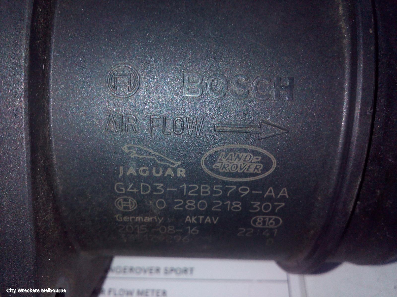 LAND ROVER RANGEROVER SPORT AIR FLOW METER, 3.0, DIESEL, SINGLE TURBO, L494, 12/2014 - 04/2022