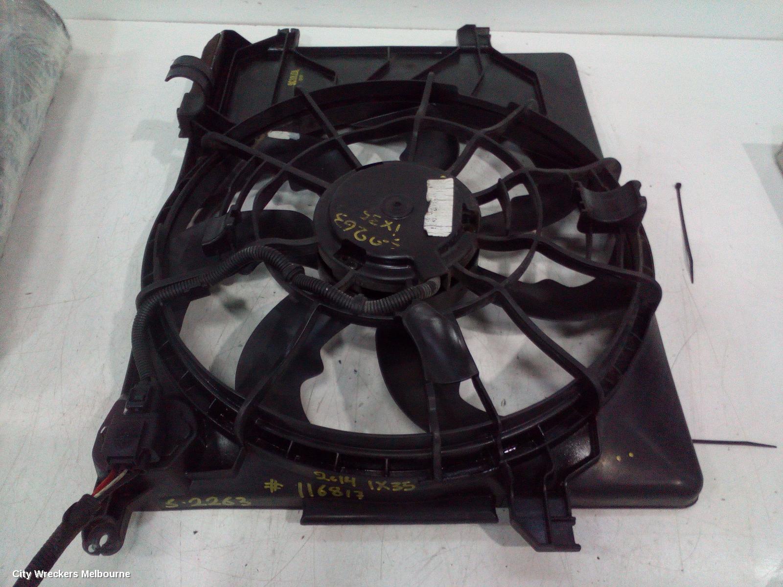 HYUNDAI IX35 FAN, RAD FAN, PETROL (VIN KMHJ...), LM SERIES, 11/2009 - 01/2016