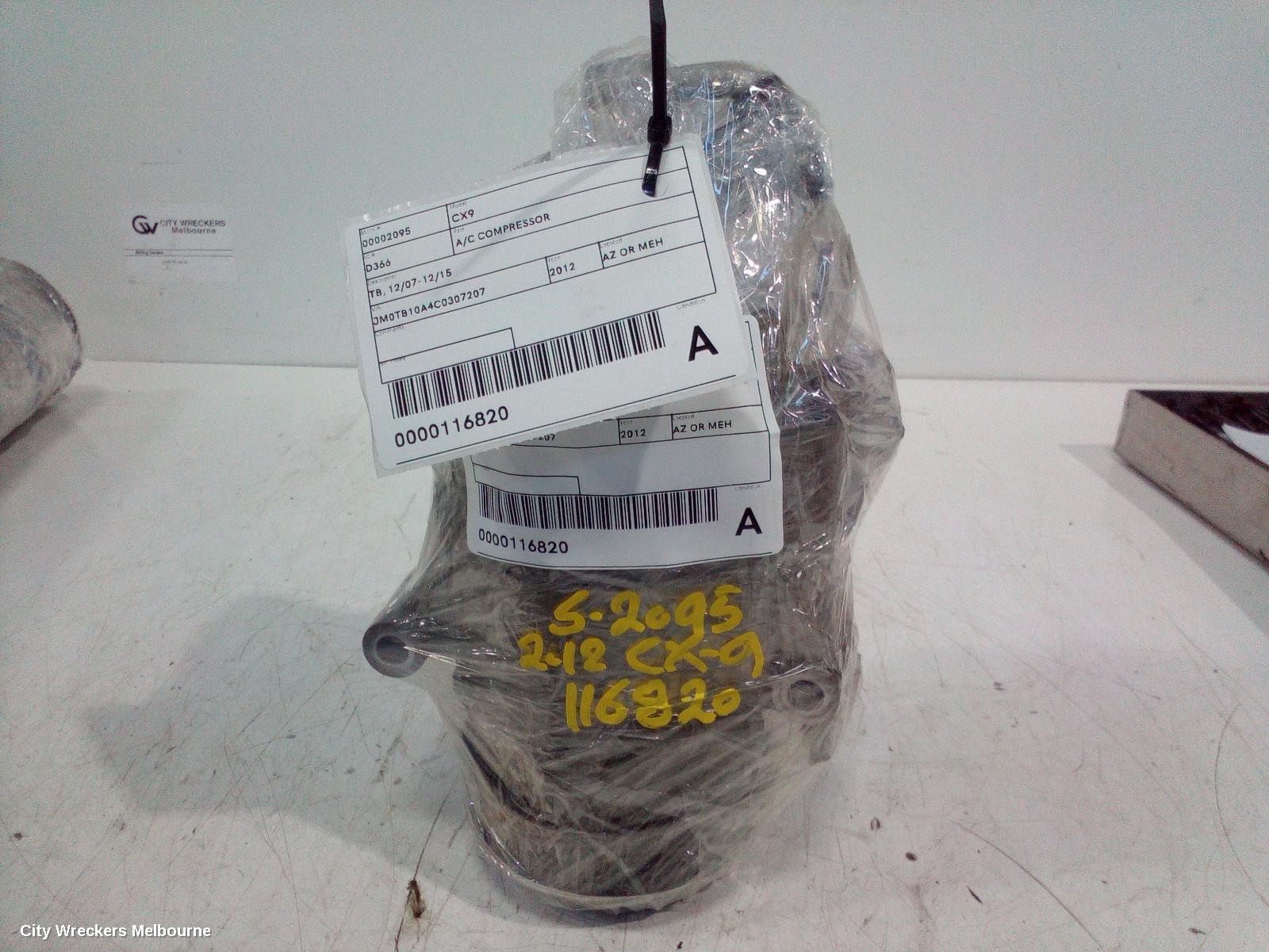 MAZDA CX9 A/C COMPRESSOR, TB, 12/2007 - 12/2015