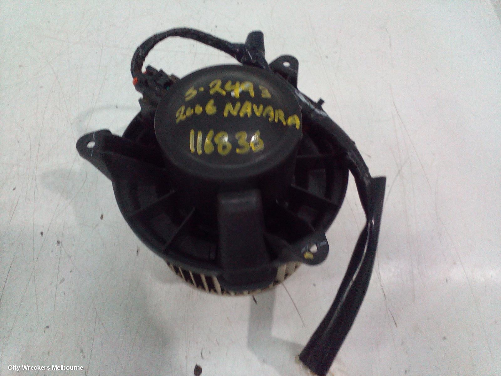 NISSAN NAVARA HEATER FAN MOTOR, D40 (VIN VSK), 09/2005 - 04/2010