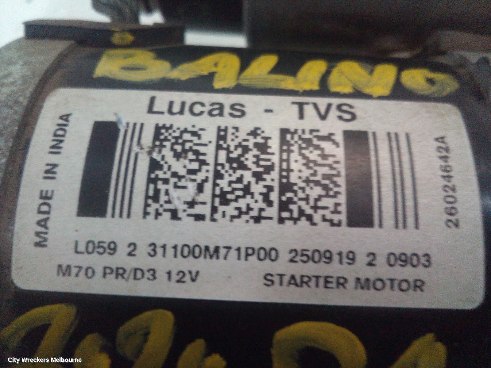 SUZUKI BALENO STARTER, EW, PETROL, 1.4, K14B, 04/2016 - 12/2022