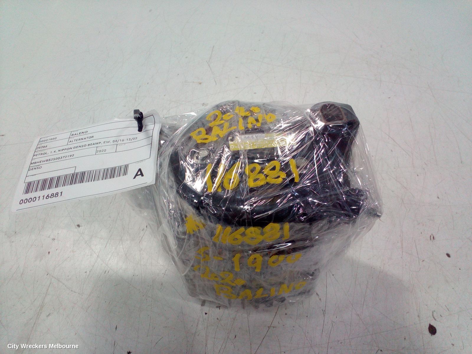 SUZUKI BALENO ALTERNATOR, PETROL, 1.4, NIPPON DENSO 80AMP, EW, 04/2016 - 12/2022