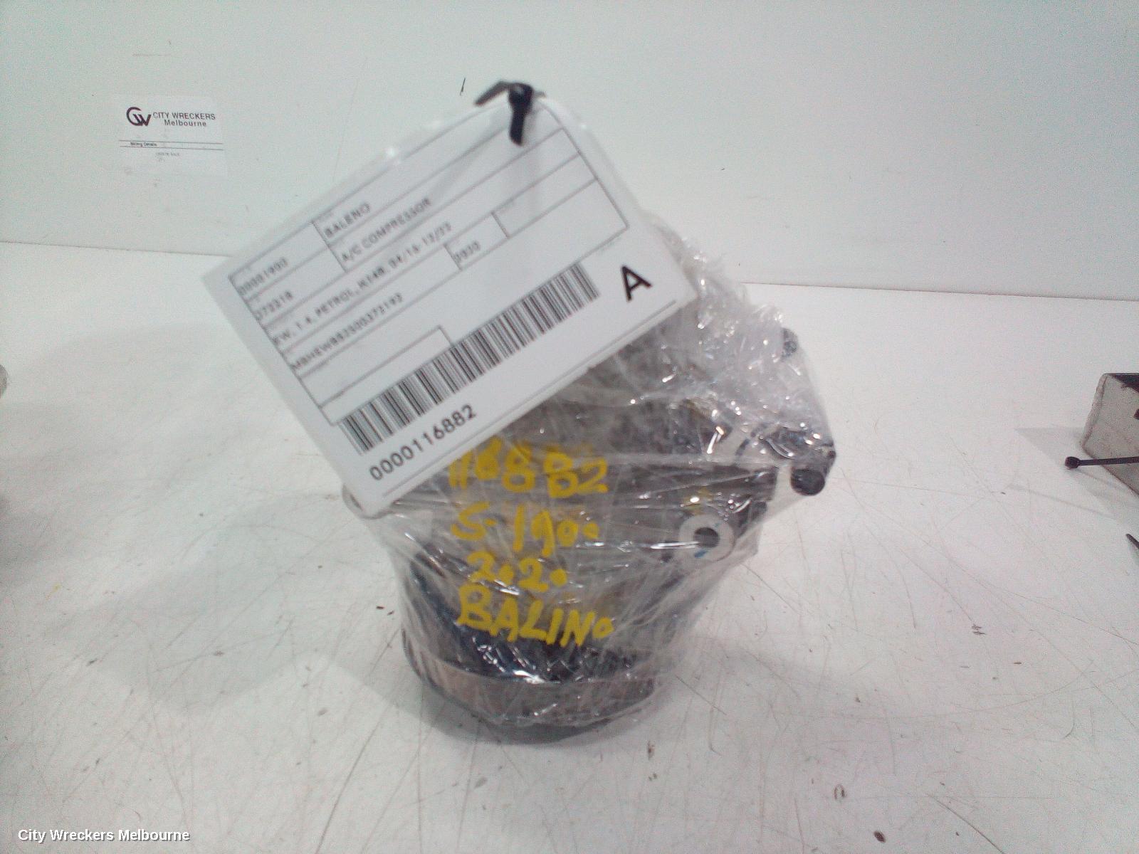 SUZUKI BALENO A/C COMPRESSOR, EW, 1.4, PETROL, K14B, 04/2016 - 12/2022