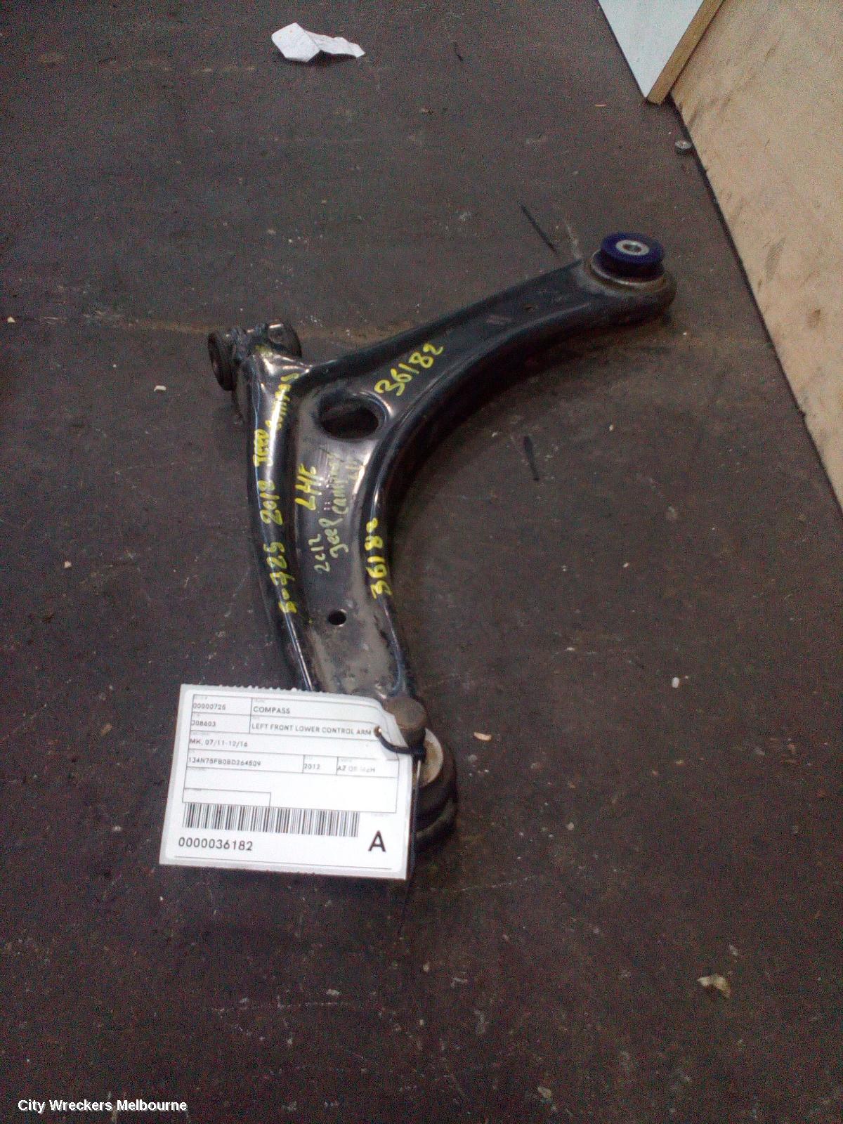 JEEP COMPASS LEFT FRONT LOWER CONTROL ARM, MK, 07/2011 - 12/2016