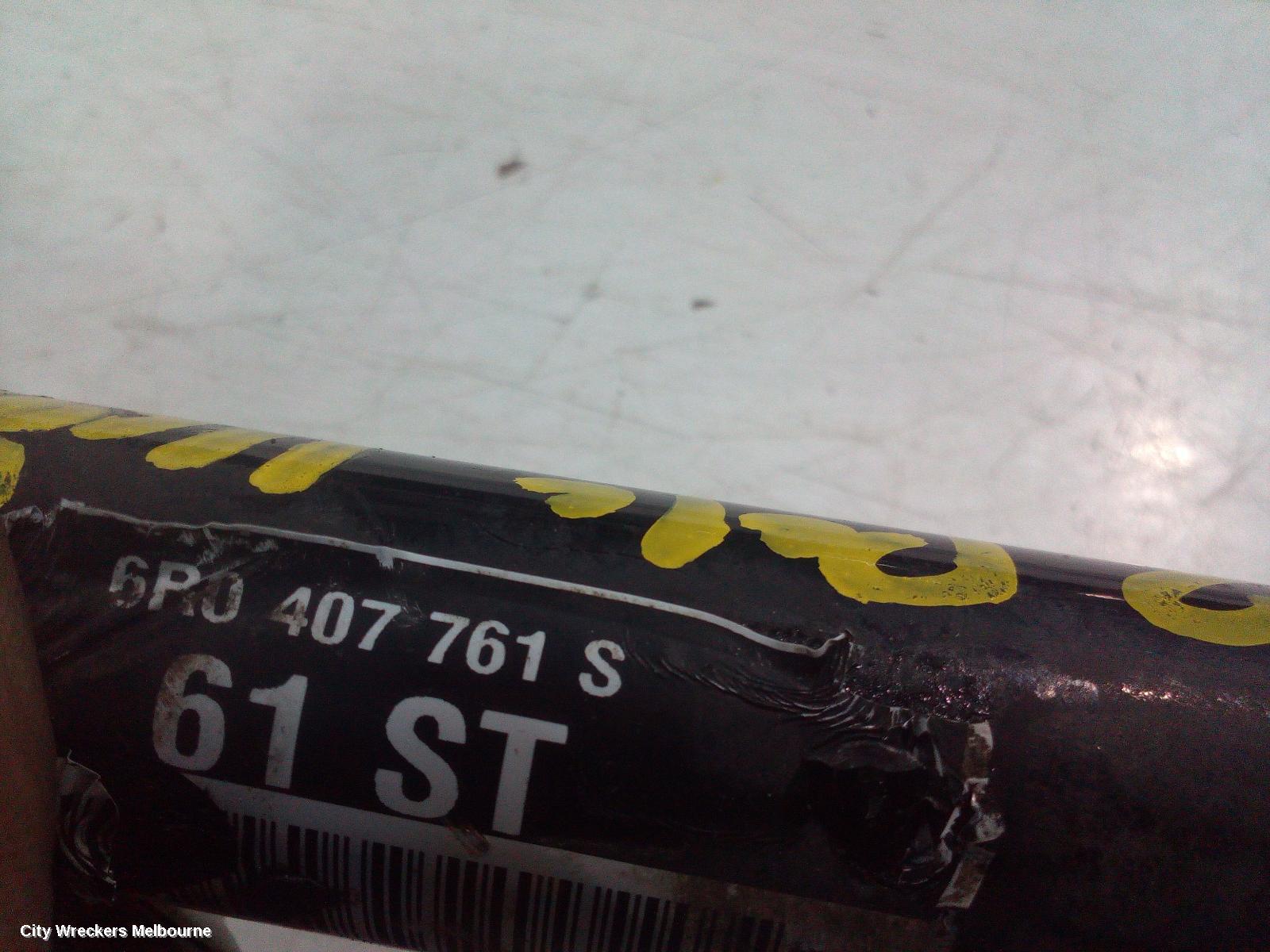 VOLKSWAGEN POLO LEFT DRIVESHAFT, AUTO T/M, PETROL, 1.4, TURBO, 6R, 05/2010 - 05/2014