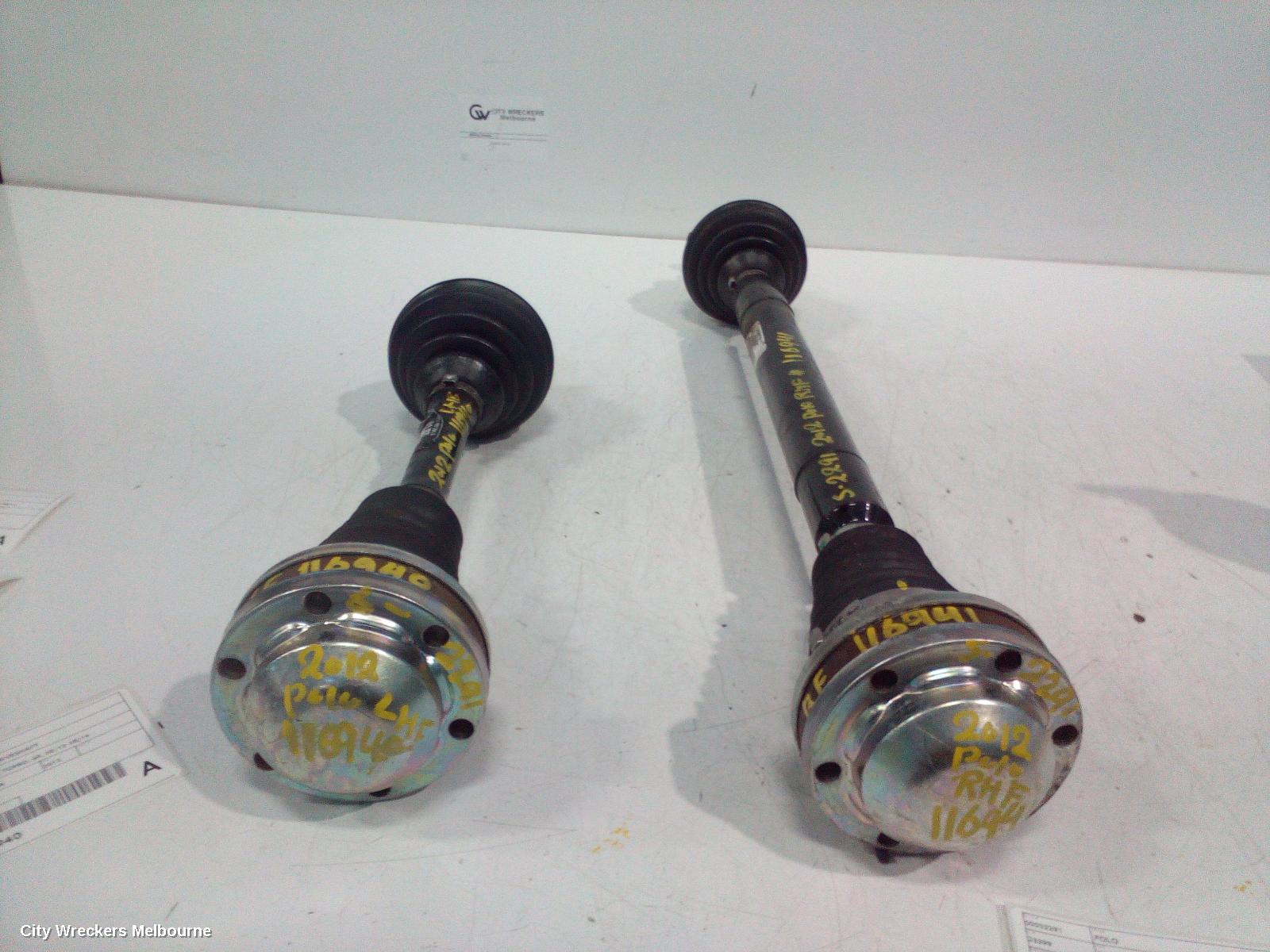 VOLKSWAGEN POLO RIGHT DRIVESHAFT, AUTO T/M, PETROL, 1.4, TURBO, 6R, 05/2010 - 05/2014