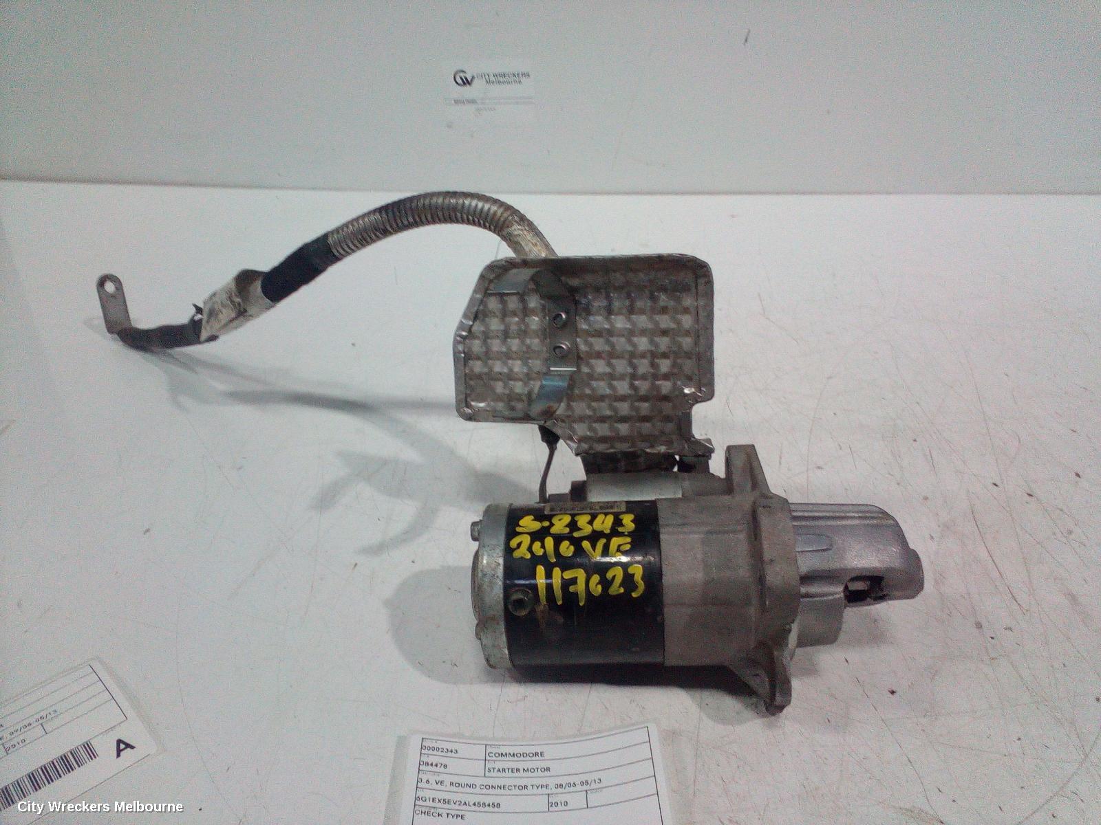 HOLDEN COMMODORE STARTER, 3.6, VE, ROUND CONNECTOR TYPE, 08/2006 - 05/2013