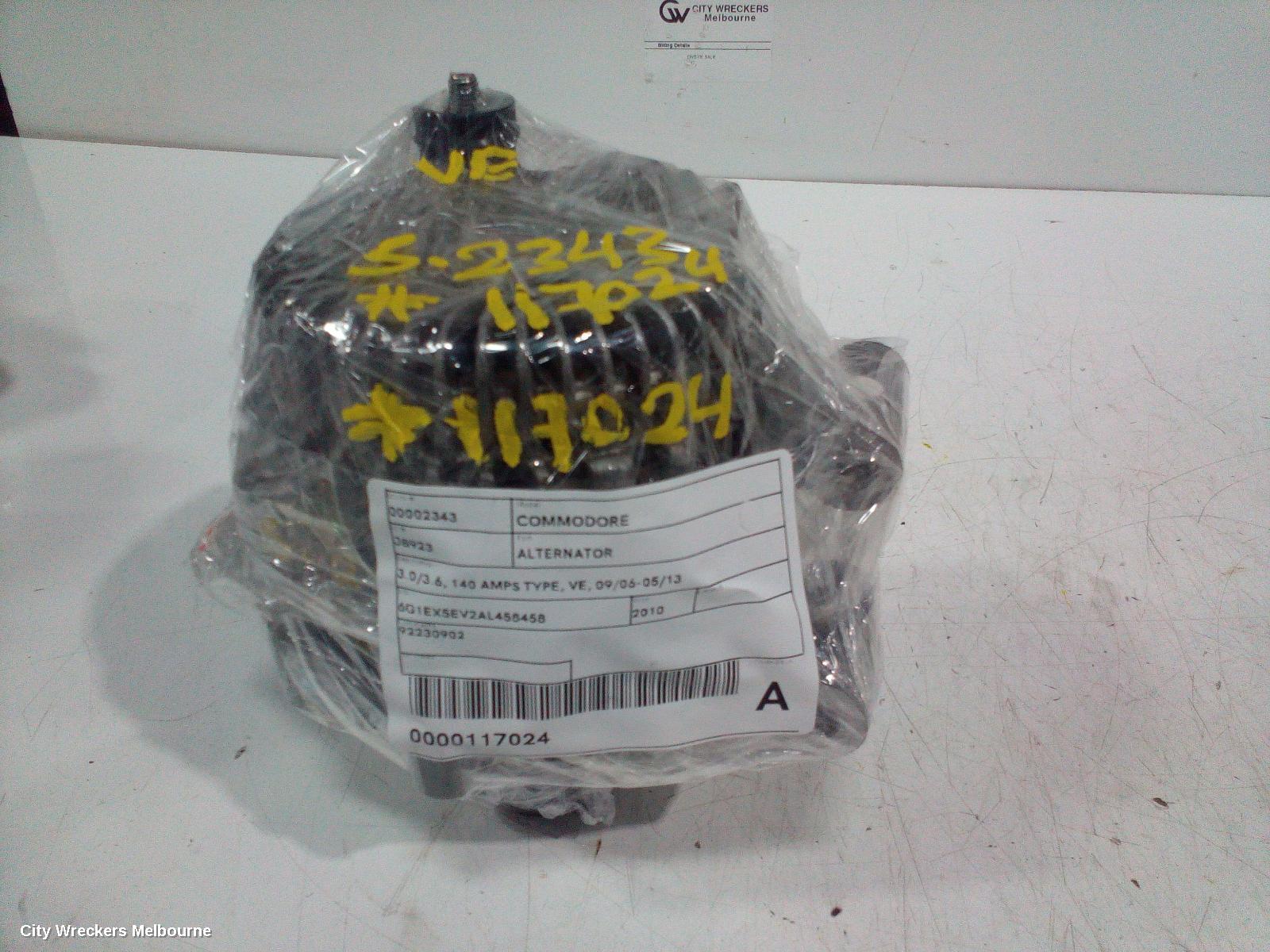 HOLDEN COMMODORE ALTERNATOR, 3.0/3.6, 140 AMPS TYPE, VE, 09/2006 - 05/2013