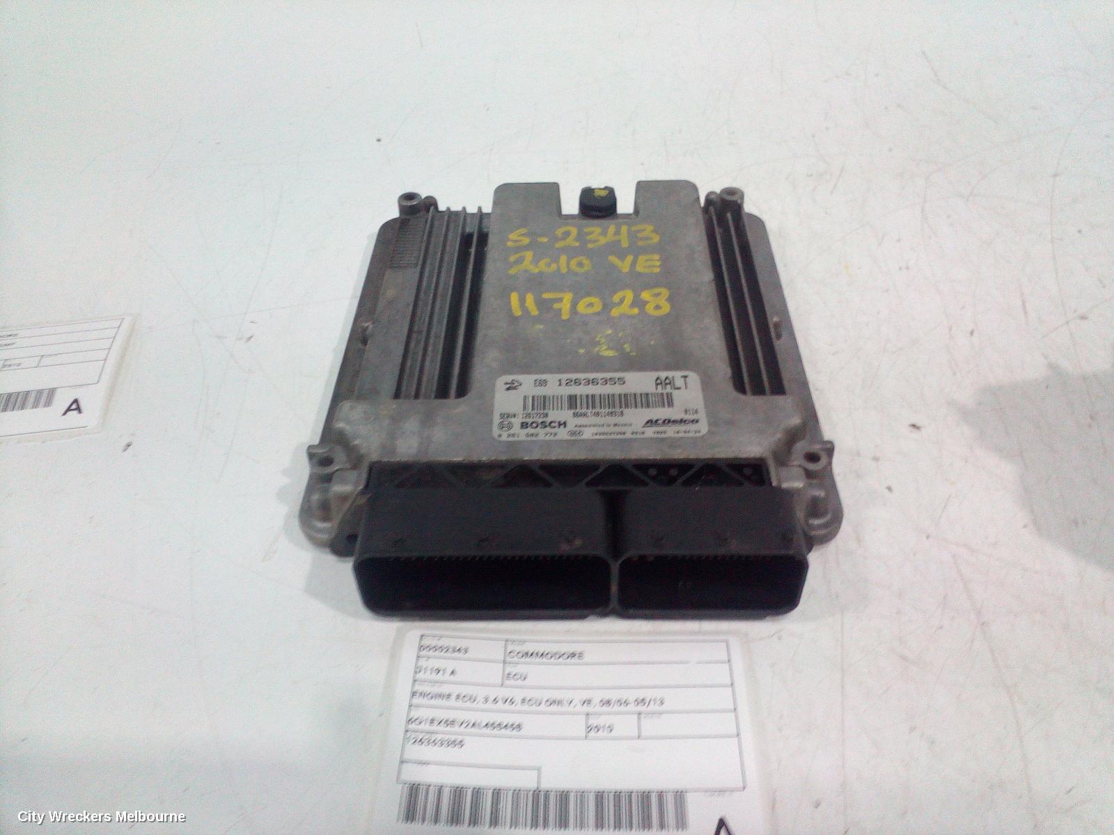 HOLDEN COMMODORE ECU, ENGINE ECU, 3.6, GAS, ECU ONLY, VE, 08/2006 - 05/2013