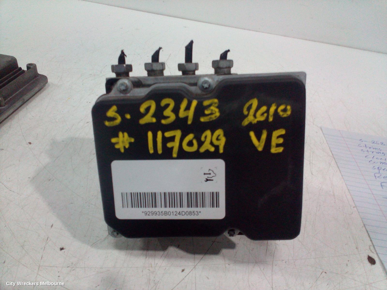 HOLDEN COMMODORE ABS PUMP/MODULATOR, VE, NON TRACTION CONTROL TYPE, 08/2006 - 05/2013