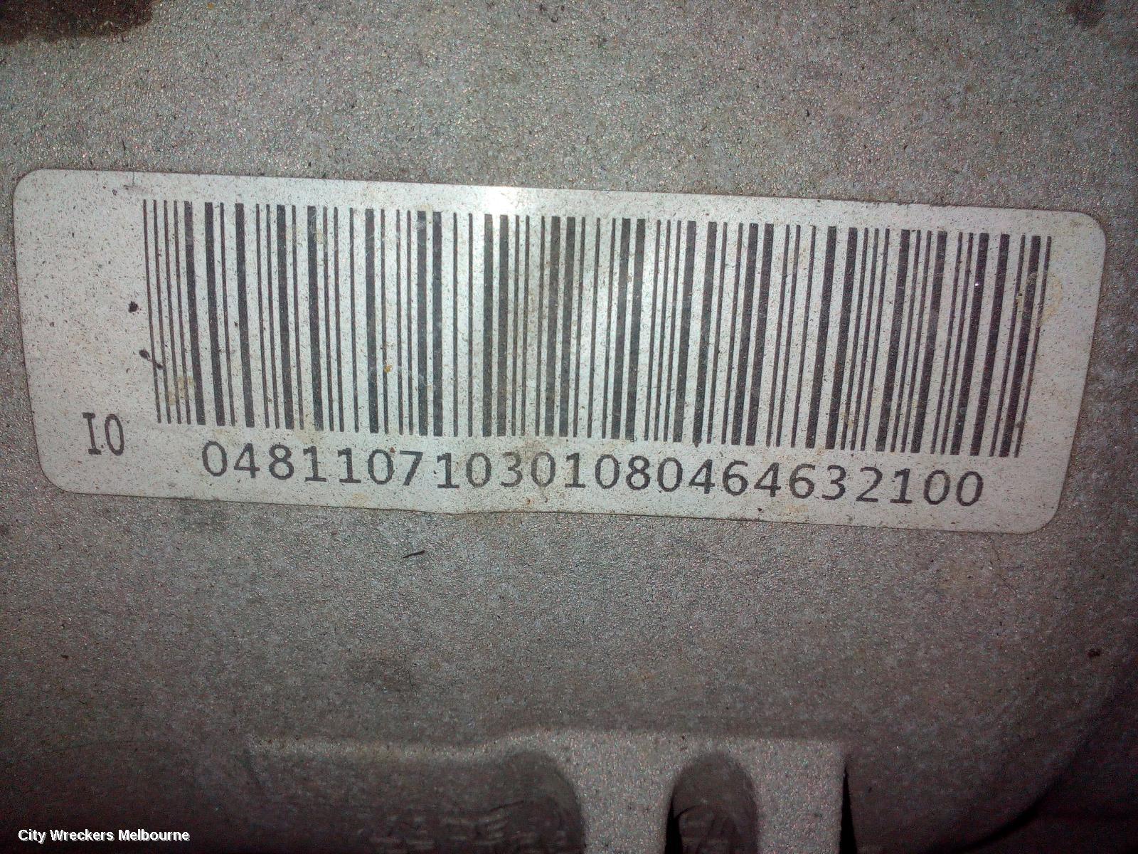 LDV G10 TRANS/GEARBOX, AUTO, DIESEL, 1.9, TURBO, SV7A/SV7C, WAGON/VAN, 04/2015 - 06/2021