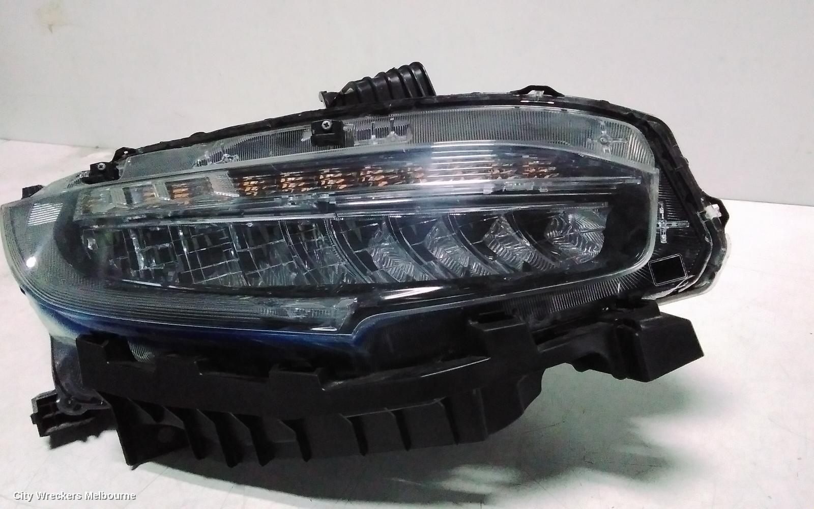 HONDA CIVIC RIGHT HEADLAMP, 10TH GEN, HATCH/SEDAN, LED TYPE, 05/2016 - 08/2021