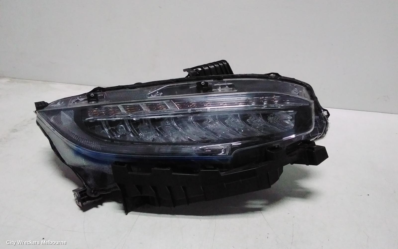 HONDA CIVIC RIGHT HEADLAMP, 10TH GEN, HATCH/SEDAN, LED TYPE, 05/2016 - 08/2021