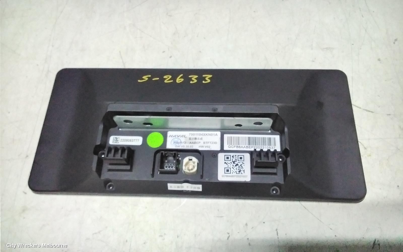 HAVAL H6 RADIO/CD/DVD/SAT/TV, DISPLAY UNIT, 10.25IN, TOUCHSCREEN, B01/B03, 02/2021 ONWARDS