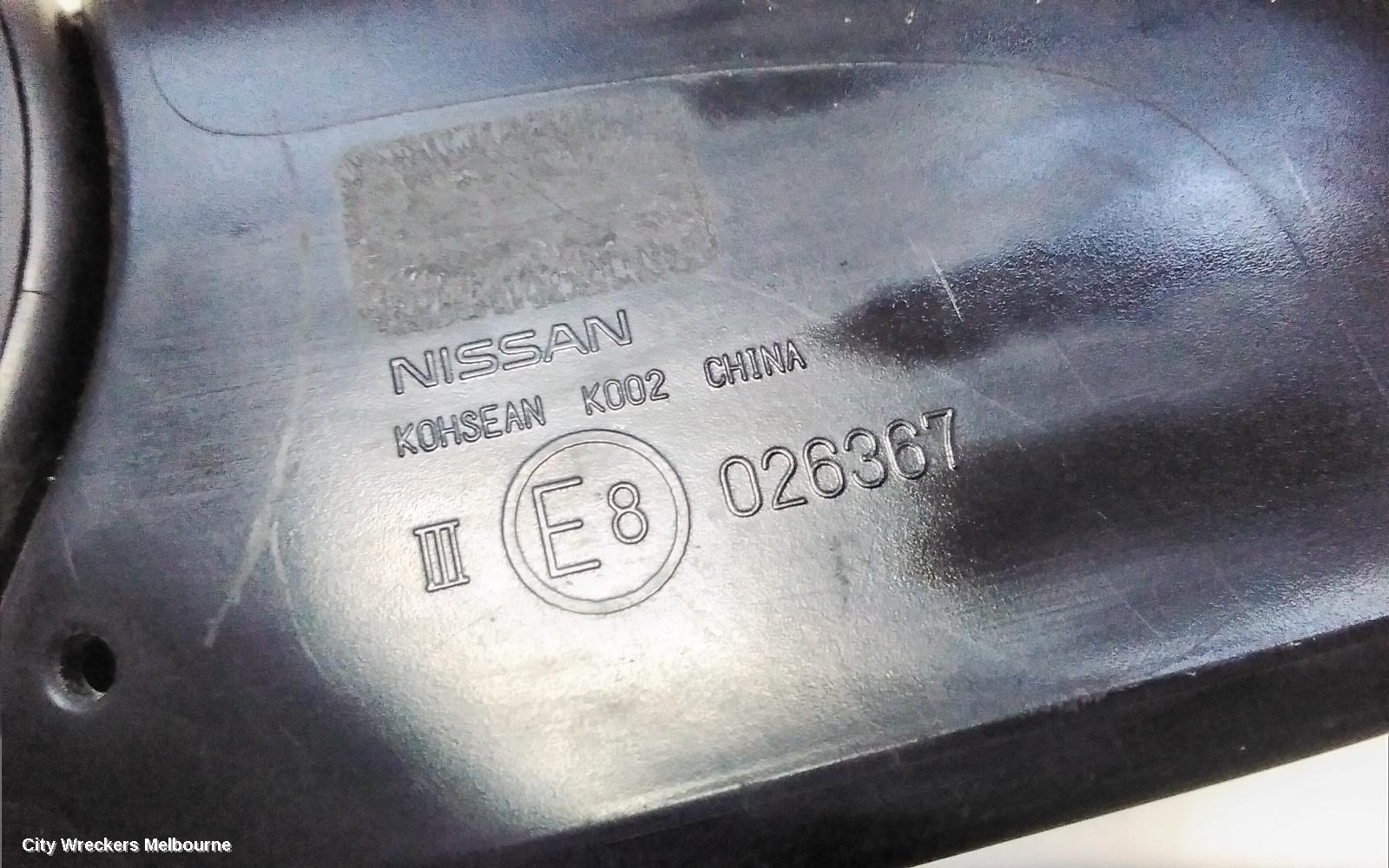 NISSAN PULSAR LEFT DOOR MIRROR, B17, SEDAN, MANUAL FOLD TYPE, 12/2012 - 12/2017