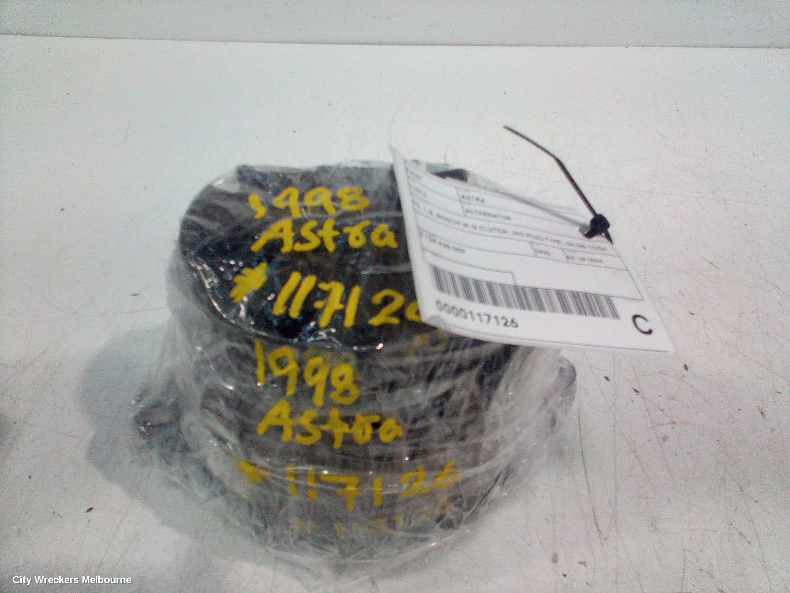 HOLDEN ASTRA ALTERNATOR, TS, 1.8, BOSCH W/0 CLUTCH, (NO PLUG TYPE), 09/1998 - 10/2006