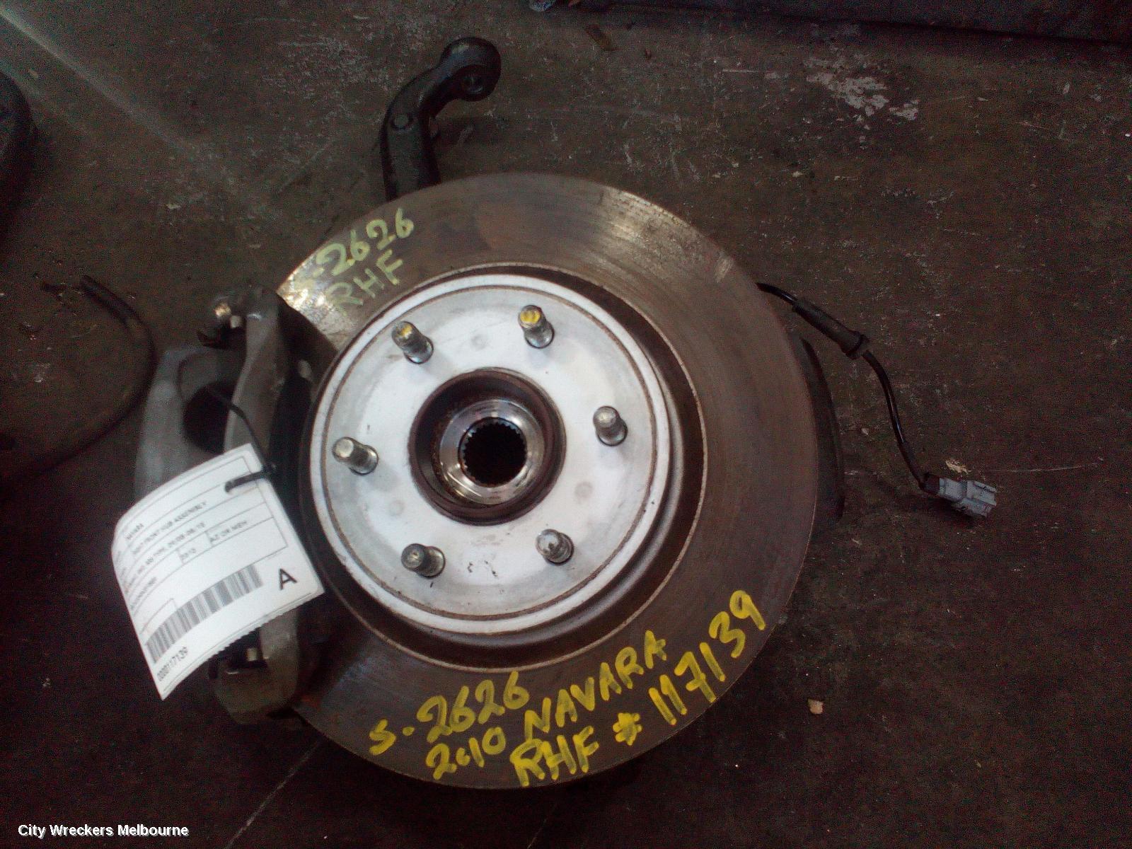 NISSAN NAVARA RIGHT FRONT HUB ASSEMBLY, D40 (VIN MNT), 4WD, ABS TYPE, 09/2005 - 08/2015