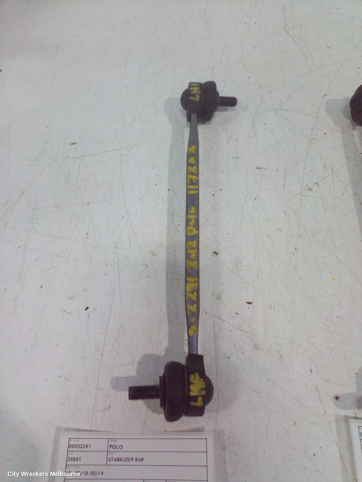 VOLKSWAGEN POLO STABILISER BAR, 6R, 05/2010 - 05/2014
