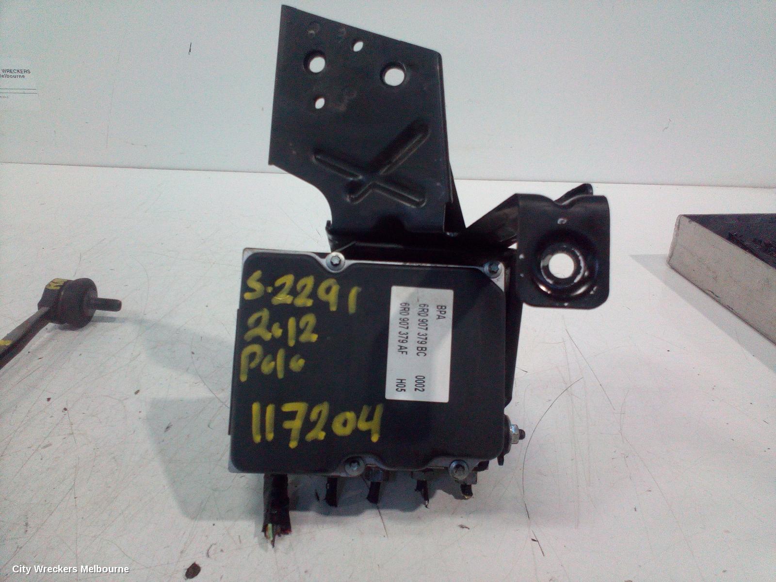 VOLKSWAGEN POLO ABS PUMP/MODULATOR, 6R, P/N 6R0907379BC, 05/2010 - 09/2017