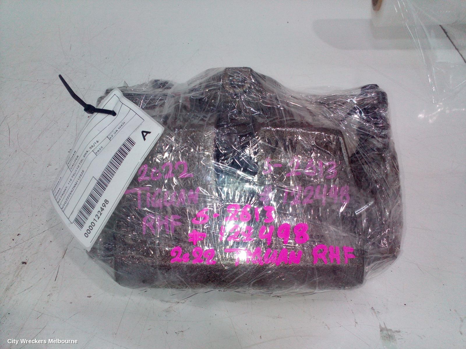 VOLKSWAGEN TIGUAN CALIPER, RH FRONT, 110 TSI/110 TDI, 5NA, 06/2016 ONWARDS