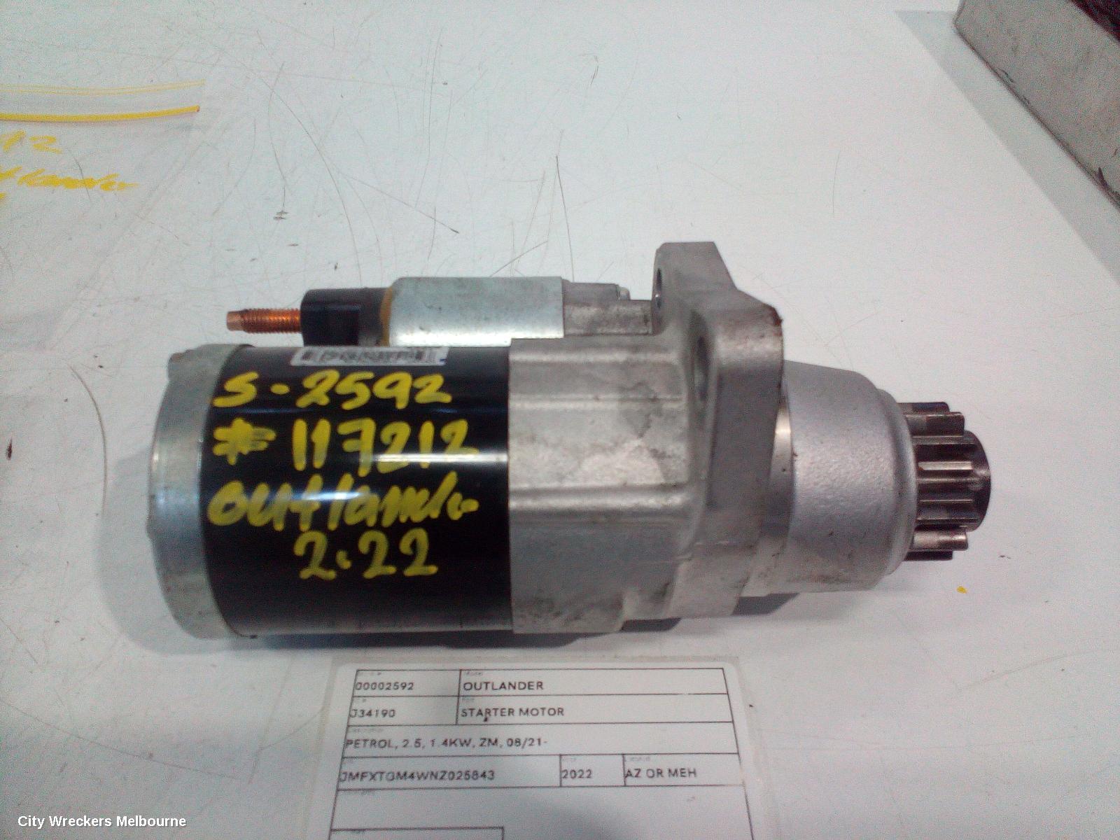 MITSUBISHI OUTLANDER STARTER, PETROL, 2.5, 1.4KW, ZM, 08/2021 ONWARDS