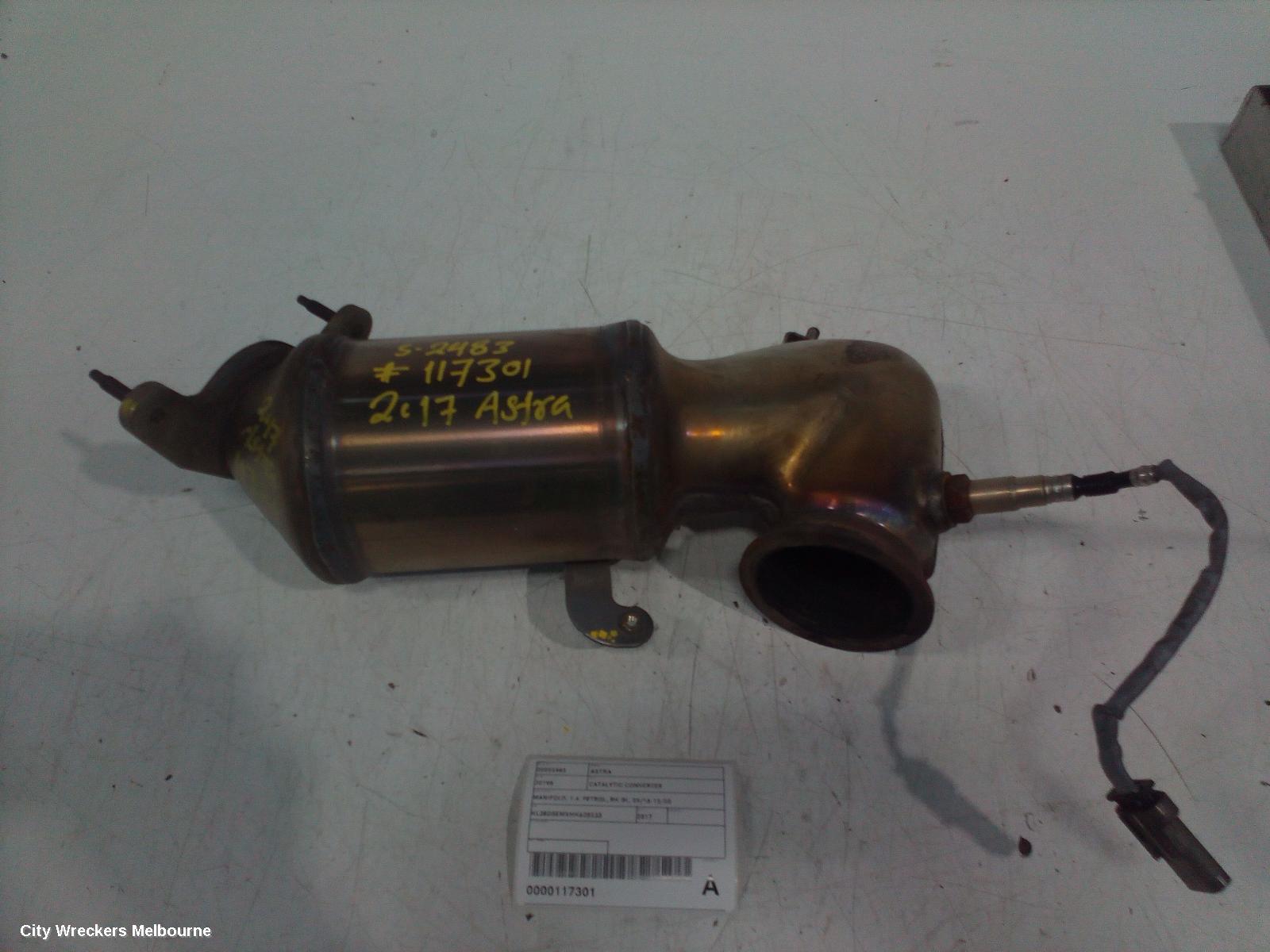 HOLDEN ASTRA CATALYTIC CONVERTER, MANIFOLD, 1.4, PETROL, BK-BL, 09/2016 - 12/2020