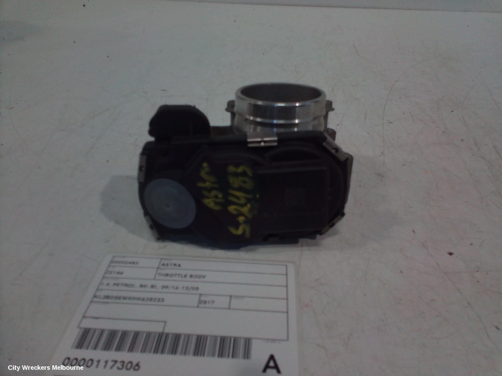 HOLDEN ASTRA THROTTLE BODY, 1.4, PETROL, BK-BL, 09/2016 - 12/2020