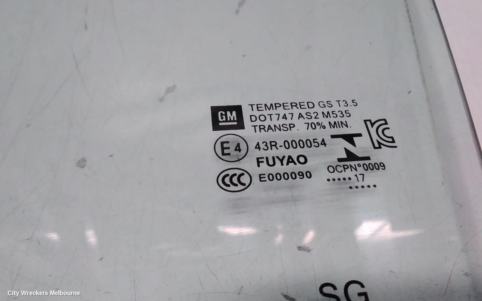 HOLDEN ASTRA LEFT REAR DOOR WINDOW, BL, SEDAN, 05/2017 - 12/2020