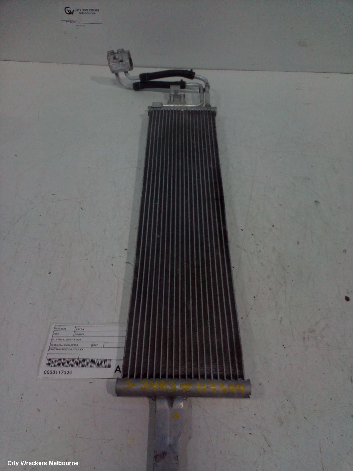 HOLDEN ASTRA COOLER, BL, SEDAN, 05/2017 - 12/2020