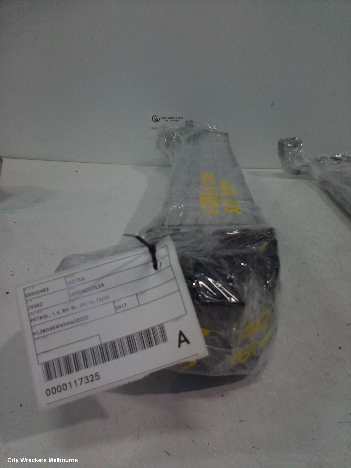 HOLDEN ASTRA INTERCOOLER, PETROL, 1.4, BK-BL, 09/2016 - 12/2020