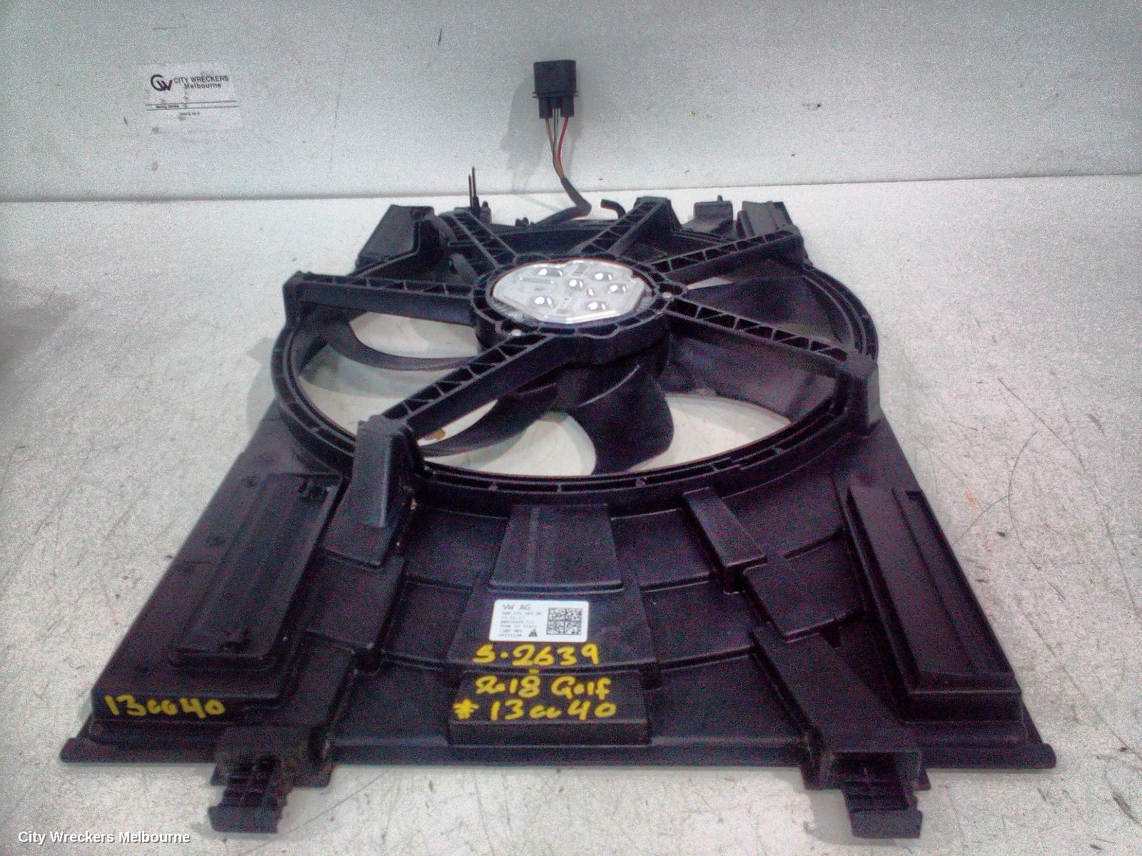 VOLKSWAGEN GOLF FAN, SINGLE FAN ASSY, 1.4, PETROL, CXSA/CHPA/CMBA/CZCA/CZDA/CPTA CODE, 400W (MAGNA), GEN 7, 12/2012 - 08/2020