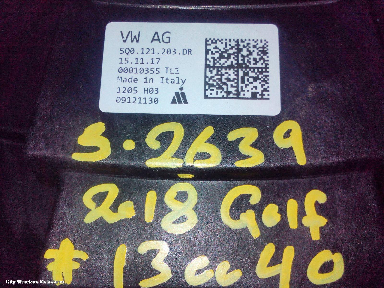 VOLKSWAGEN GOLF FAN, SINGLE FAN ASSY, 1.4, PETROL, CXSA/CHPA/CMBA/CZCA/CZDA/CPTA CODE, 400W (MAGNA), GEN 7, 12/2012 - 08/2020