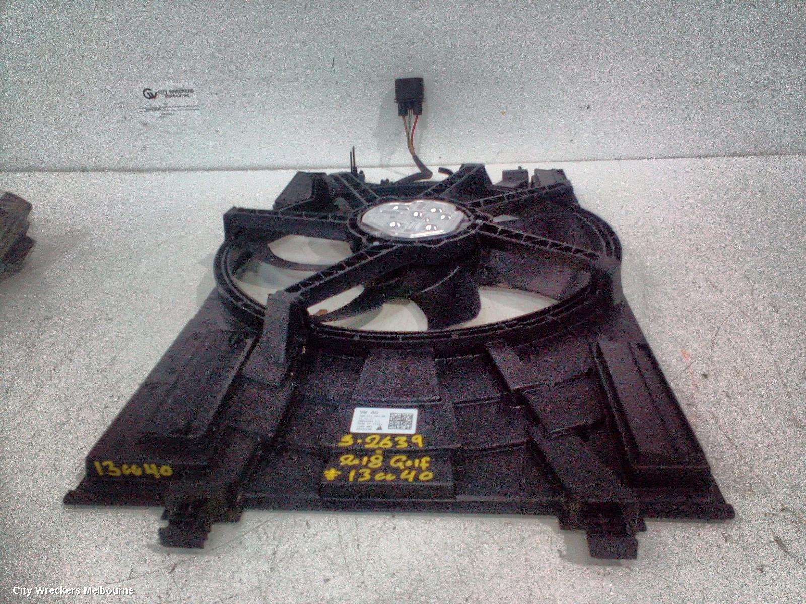 VOLKSWAGEN GOLF FAN, SINGLE FAN ASSY, 1.4, PETROL, CXSA/CHPA/CMBA/CZCA/CZDA/CPTA CODE, 400W (MAGNA), GEN 7, 12/2012 - 08/2020