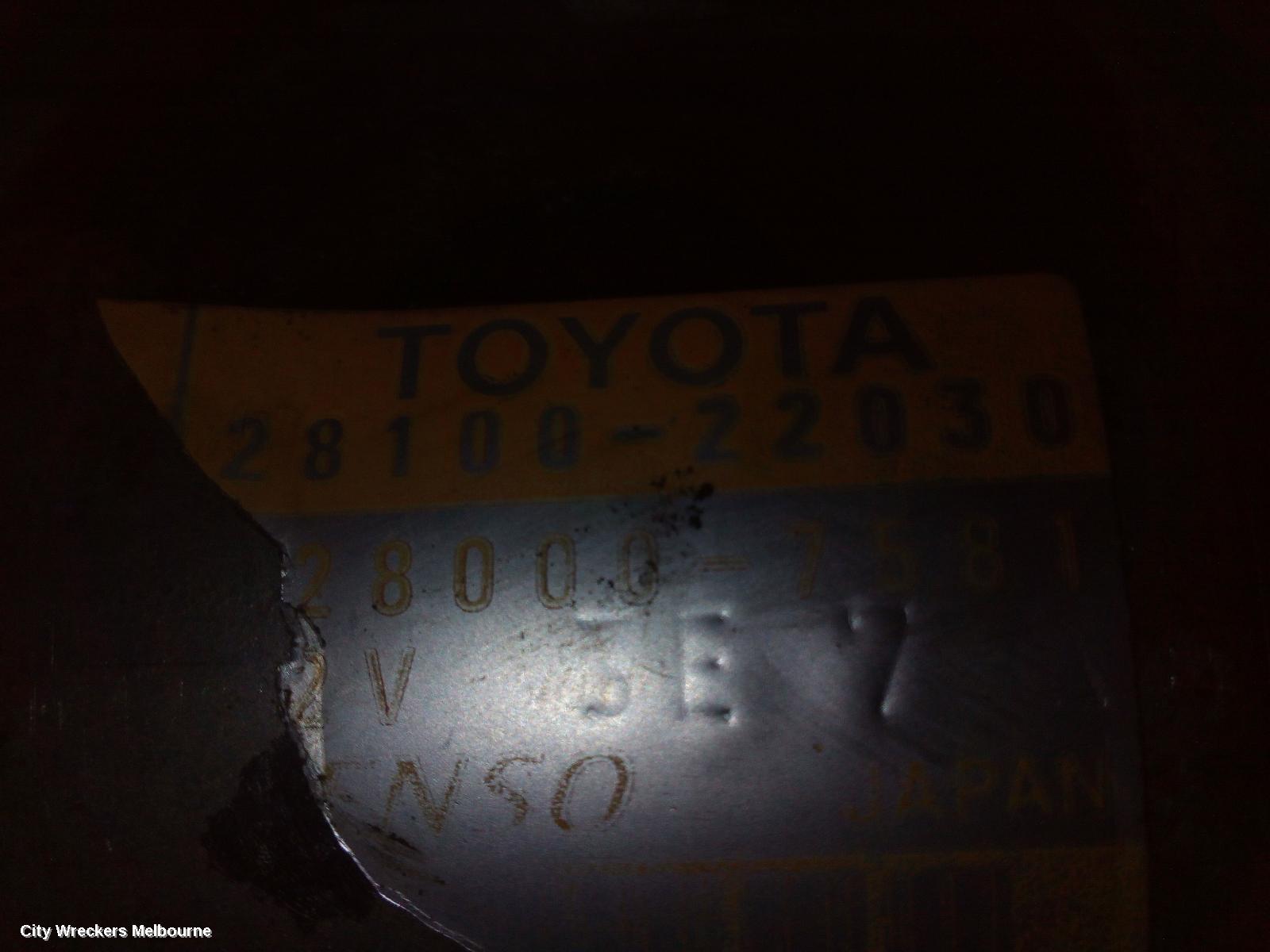 TOYOTA COROLLA STARTER, PETROL, 1.8, 2ZZ-GE, P/N 28100-22030, VIN AHT (0.8KW), ZZE122, 04/2003 - 04/2007 (AUS ONLY)