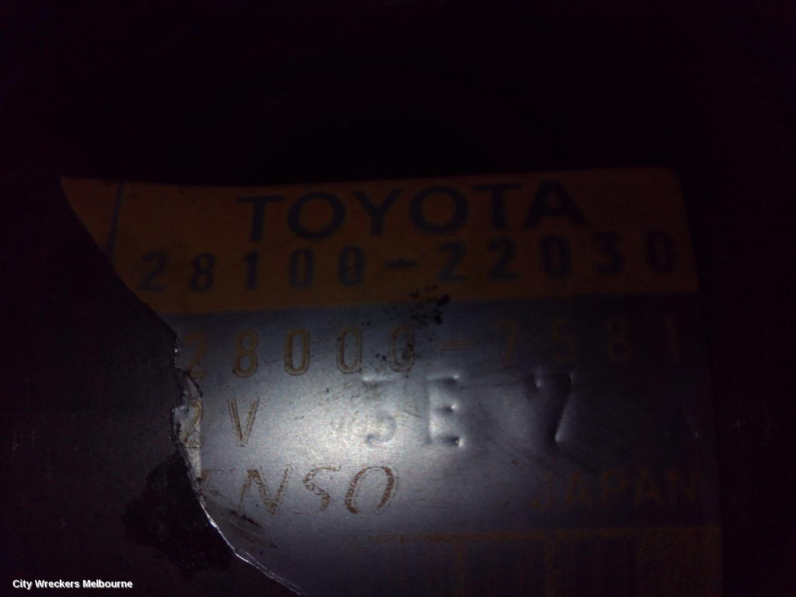 TOYOTA COROLLA STARTER, PETROL, 1.8, 2ZZ-GE, P/N 28100-22030, VIN AHT (0.8KW), ZZE122, 04/2003 - 04/2007 (AUS ONLY)