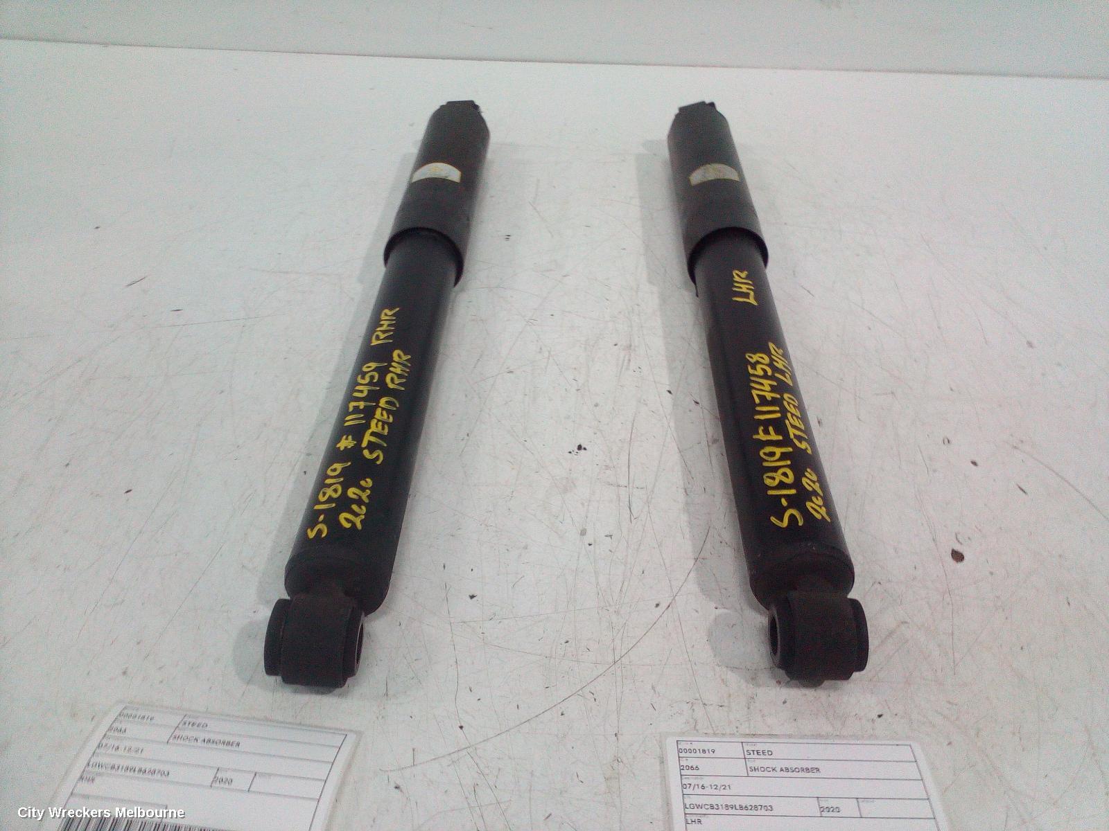GREAT WALL STEED SHOCK ABSORBER, REAR, RH SIDE, 2WD, 07/2016 - 12/2021