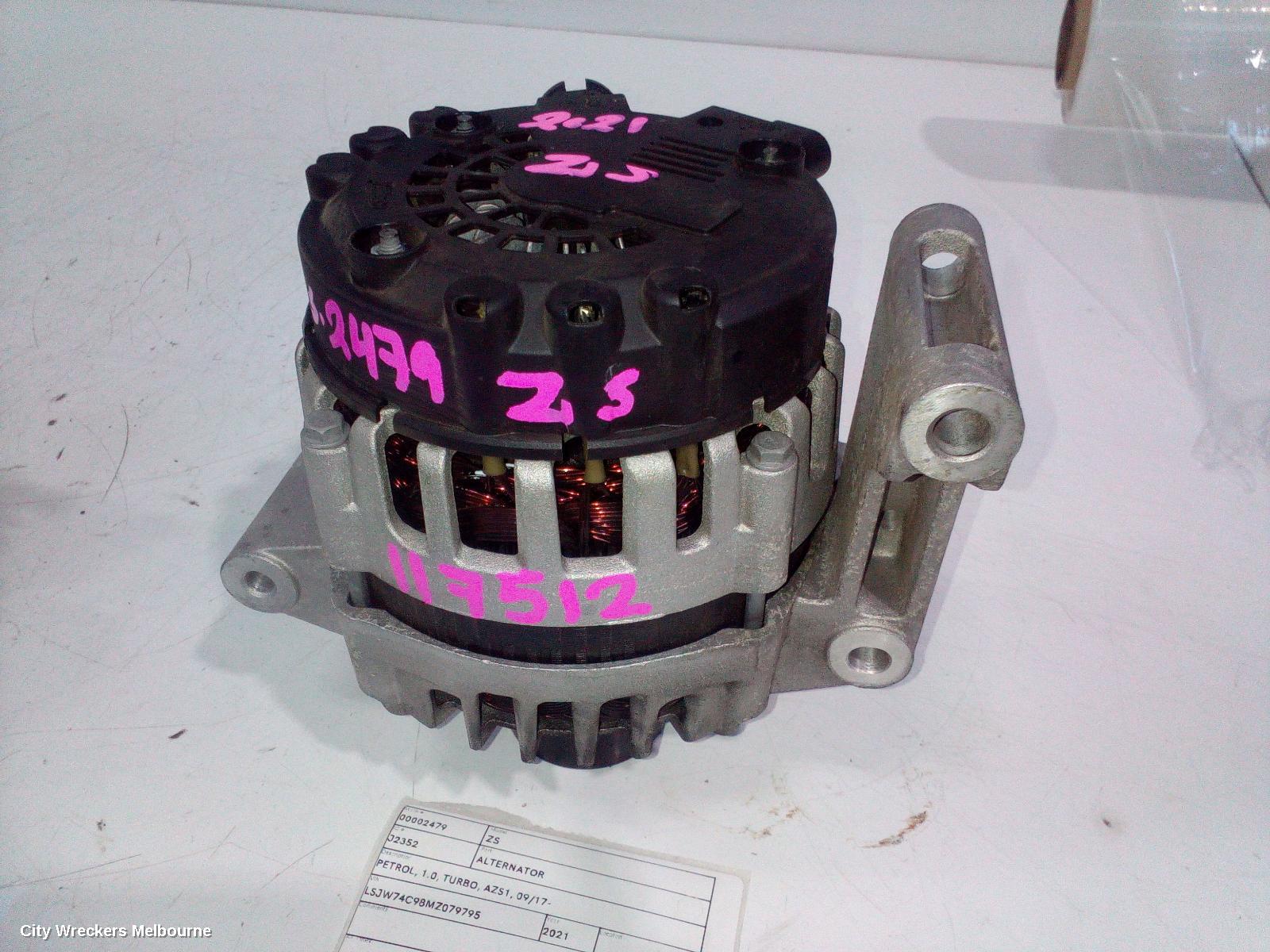 MG ZS ALTERNATOR, PETROL, 1.0, TURBO, AZS1, 09/2017 ONWARDS