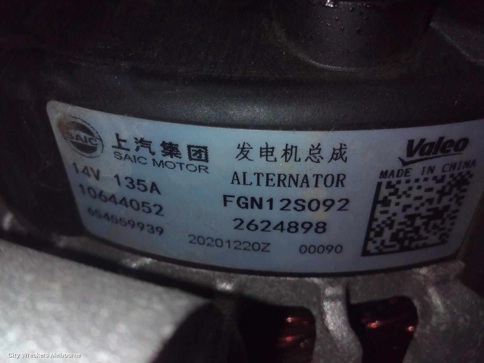 MG ZS ALTERNATOR, PETROL, 1.0, TURBO, AZS1, 09/2017 ONWARDS